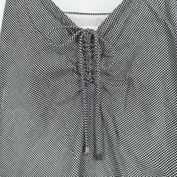 N NICHOLAS Gingham Ruffle Tiered Midi Dress Sweetheart Sleeveless Plaid Sundress - Picture 8 of 12